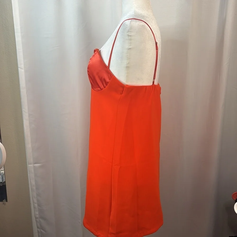 Free People Red Orange Mila Sweetheart Neckline Bustier Mini Dress- NWT - Picture 8 of 13